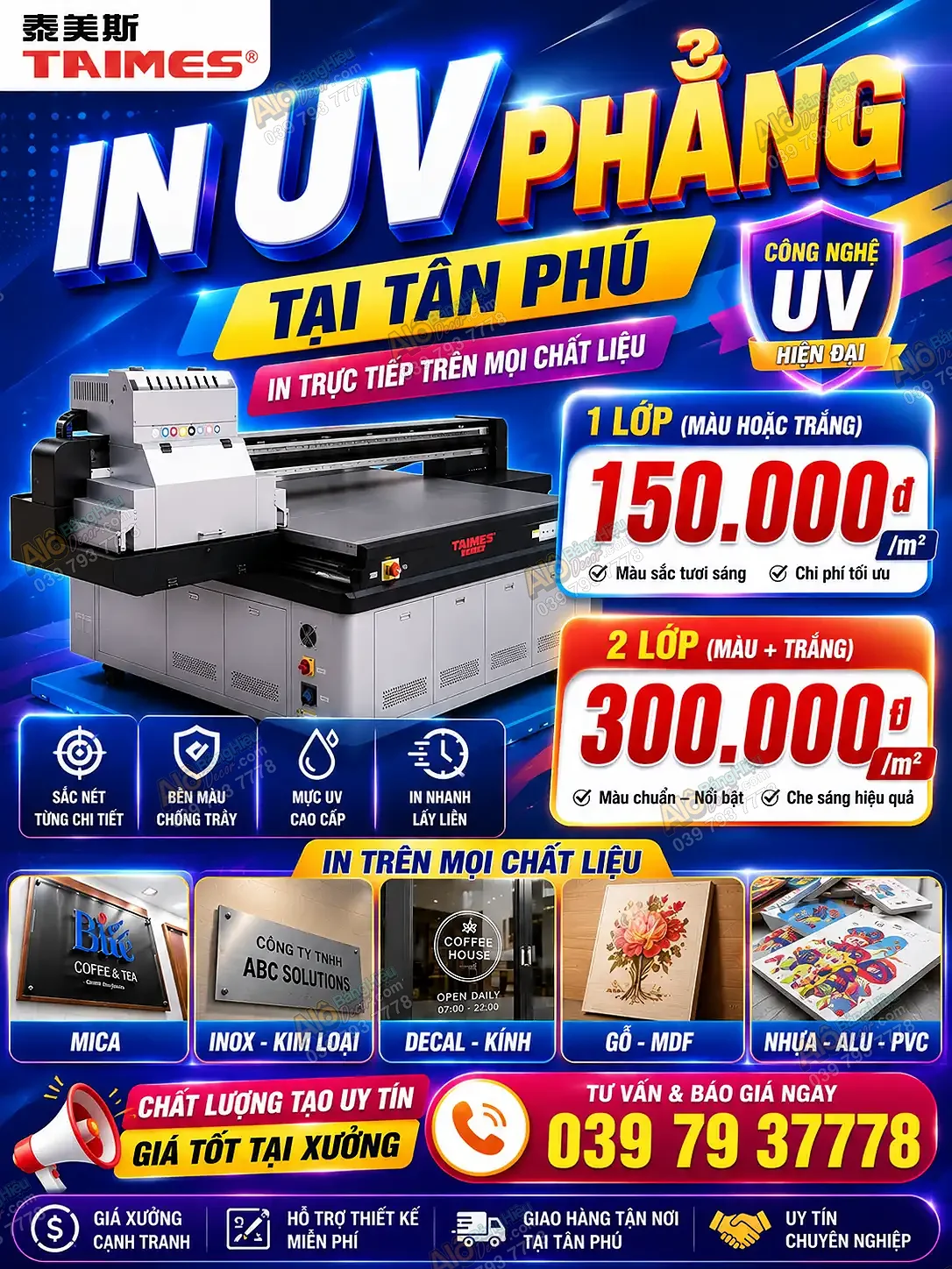 In UV Phẳng Tại Tân Phú – Giá Chỉ Từ 150.000đ/m²